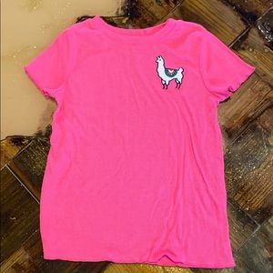 Pink llama tee